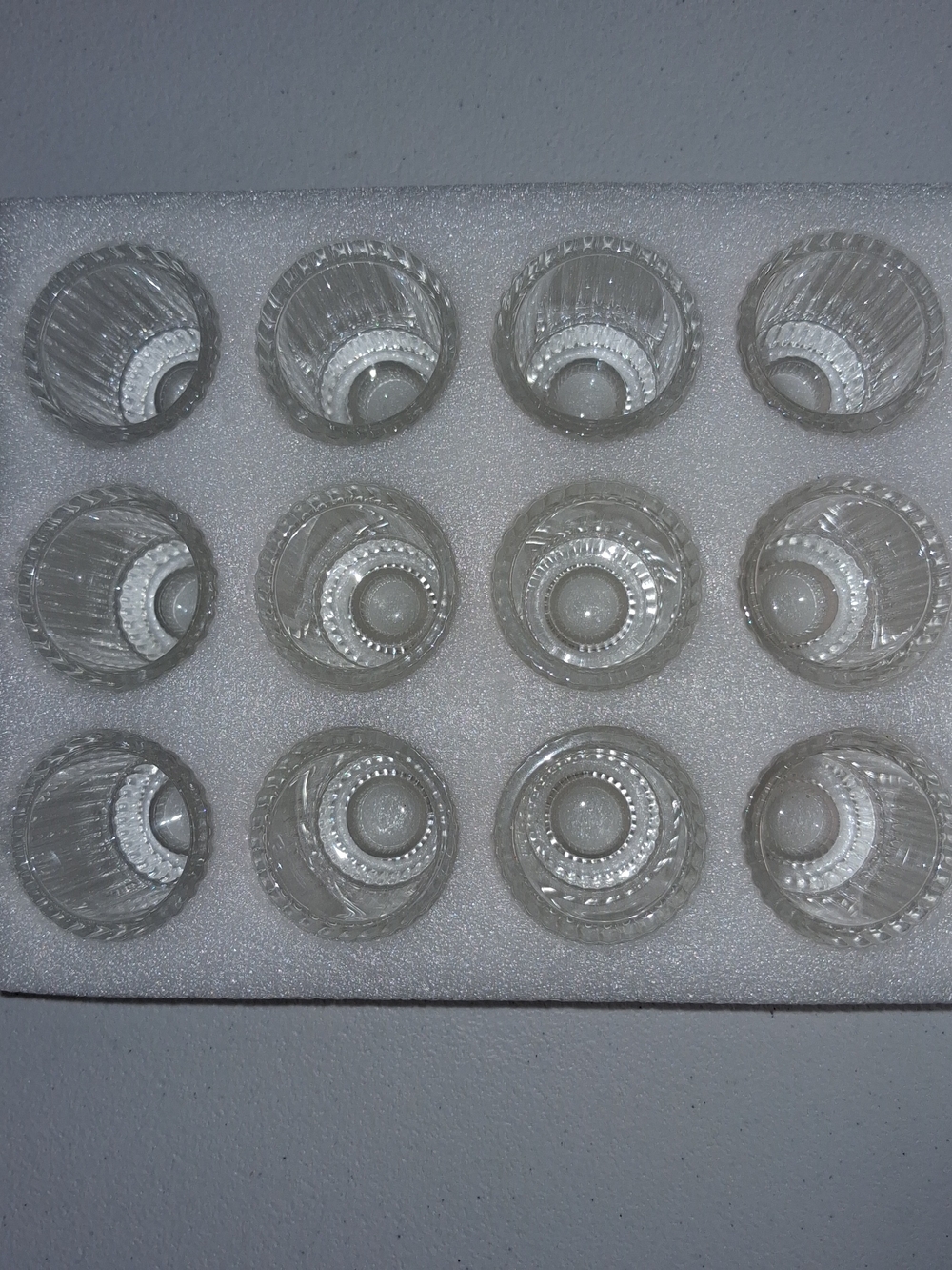 Clear Ribbed Glass Candlestick Holders - Set of 12